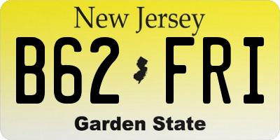 NJ license plate B62FRI