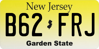 NJ license plate B62FRJ