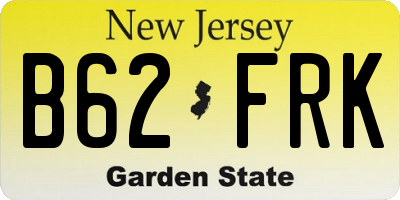 NJ license plate B62FRK