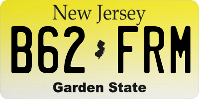 NJ license plate B62FRM