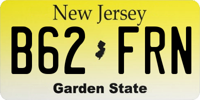 NJ license plate B62FRN