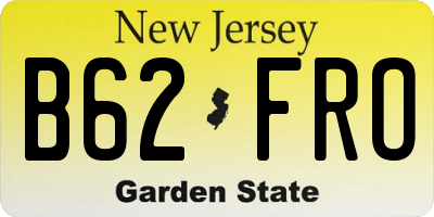 NJ license plate B62FRO