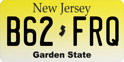 NJ license plate B62FRQ