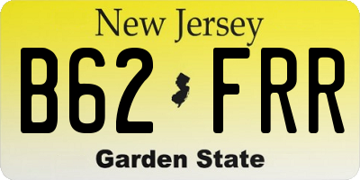 NJ license plate B62FRR