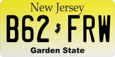 NJ license plate B62FRW