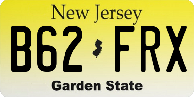 NJ license plate B62FRX