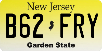 NJ license plate B62FRY