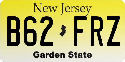 NJ license plate B62FRZ