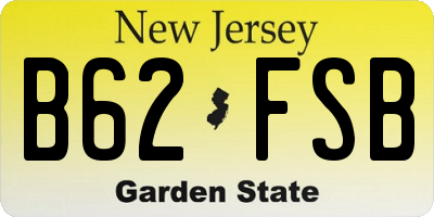 NJ license plate B62FSB