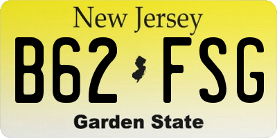NJ license plate B62FSG