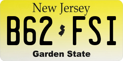 NJ license plate B62FSI