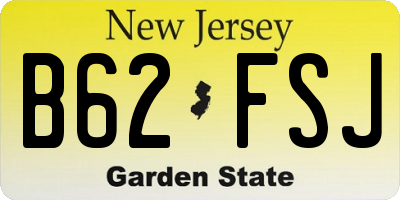 NJ license plate B62FSJ