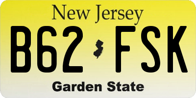 NJ license plate B62FSK