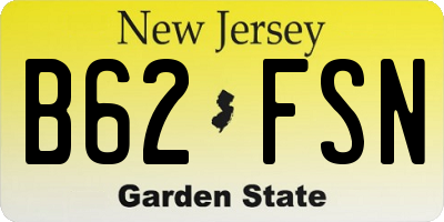 NJ license plate B62FSN