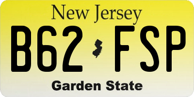 NJ license plate B62FSP