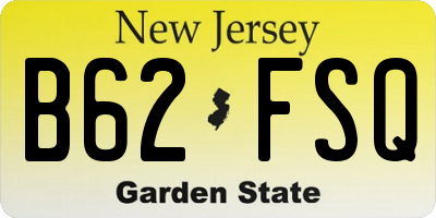 NJ license plate B62FSQ