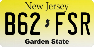 NJ license plate B62FSR
