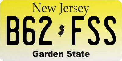 NJ license plate B62FSS