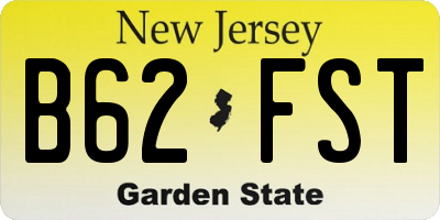 NJ license plate B62FST