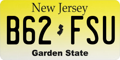 NJ license plate B62FSU
