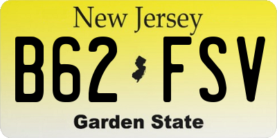 NJ license plate B62FSV