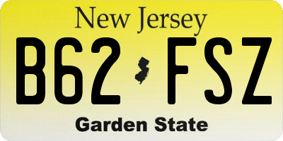 NJ license plate B62FSZ