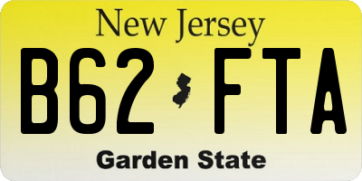 NJ license plate B62FTA