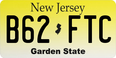 NJ license plate B62FTC