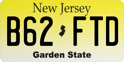 NJ license plate B62FTD