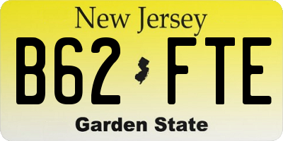 NJ license plate B62FTE