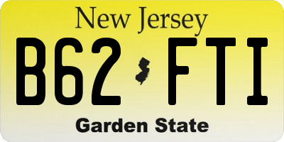 NJ license plate B62FTI