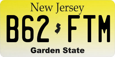 NJ license plate B62FTM