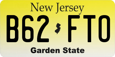 NJ license plate B62FTO