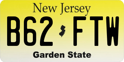 NJ license plate B62FTW