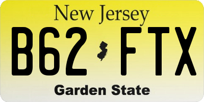 NJ license plate B62FTX