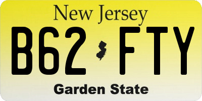 NJ license plate B62FTY