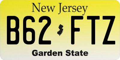 NJ license plate B62FTZ