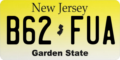NJ license plate B62FUA