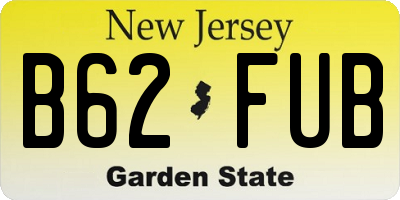 NJ license plate B62FUB