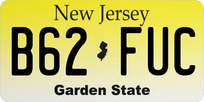 NJ license plate B62FUC