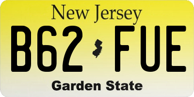 NJ license plate B62FUE