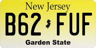 NJ license plate B62FUF
