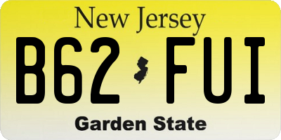 NJ license plate B62FUI