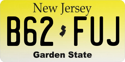 NJ license plate B62FUJ