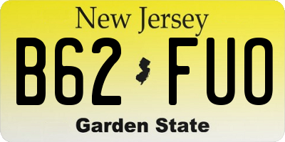NJ license plate B62FUO