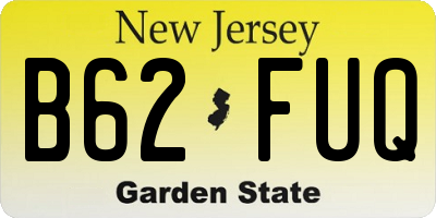 NJ license plate B62FUQ