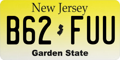 NJ license plate B62FUU