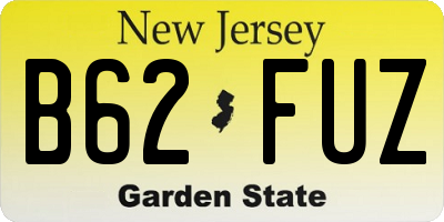 NJ license plate B62FUZ