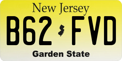 NJ license plate B62FVD