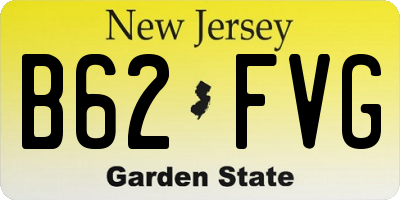 NJ license plate B62FVG